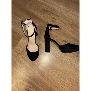 Black Satin 4 Inch Heels